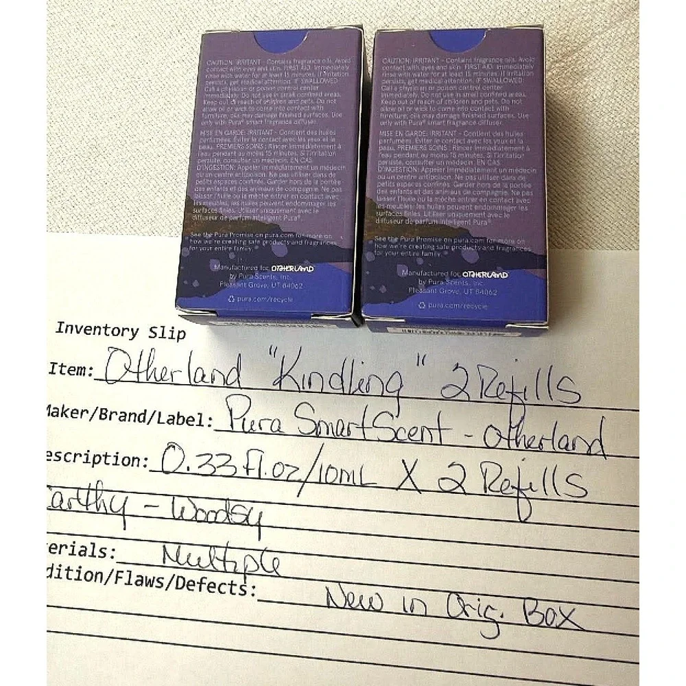 Otherland Kindling Pura Smart Scent Refill 2-Pack 0.33oz New Earthy Woodsy